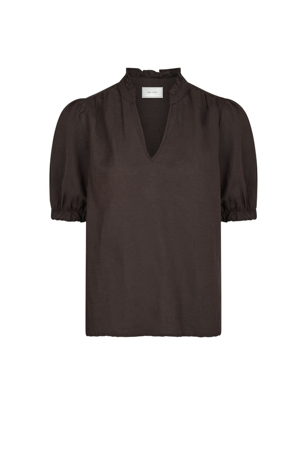 Odesa Linen Blouse - Dark Brown