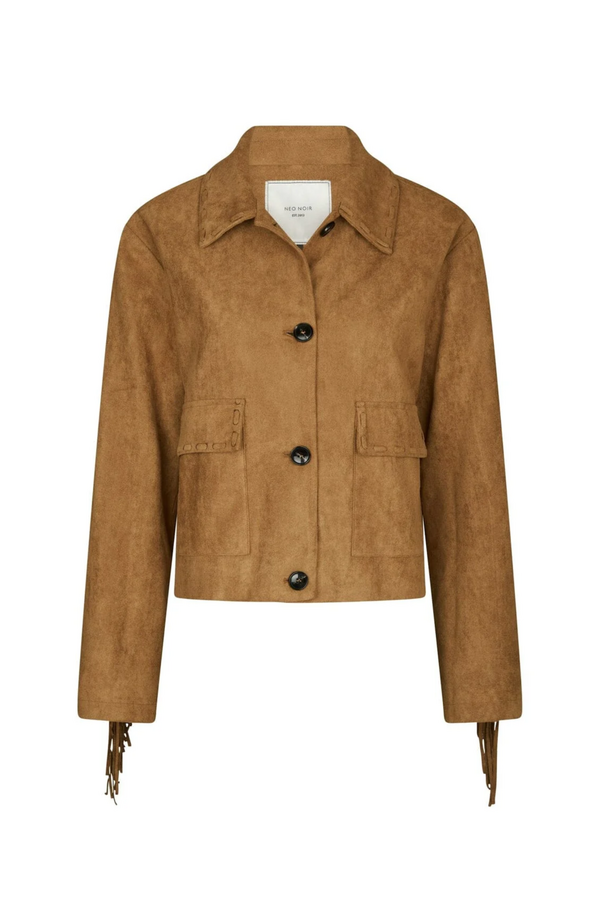 Lauron Faux Suede Jacket - Cognac