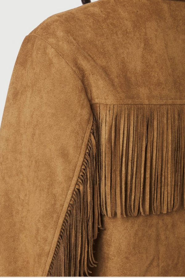 Lauron Faux Suede Jacket - Cognac