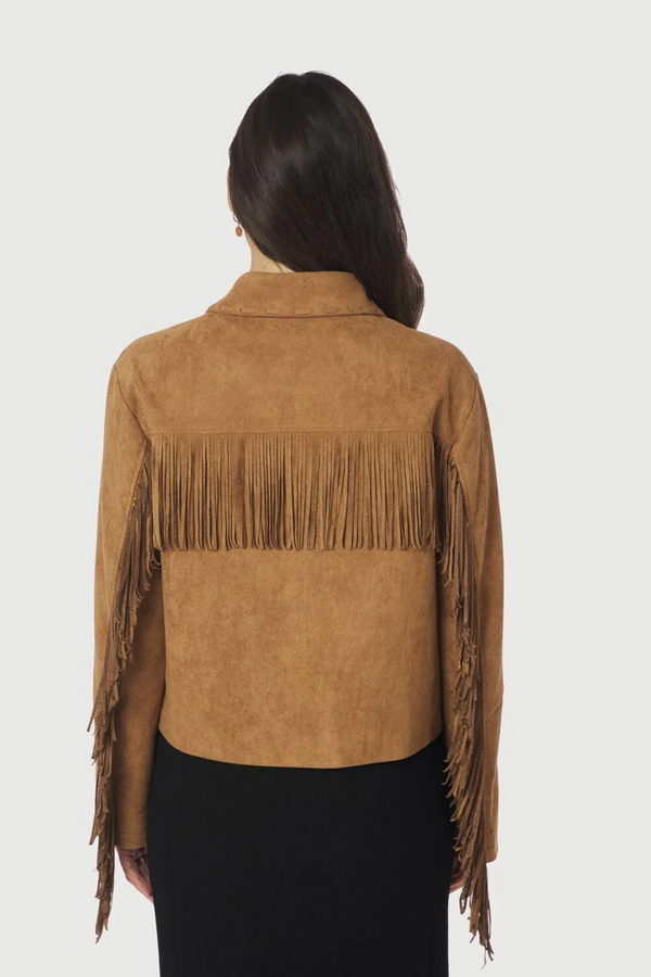 Lauron Faux Suede Jacket - Cognac