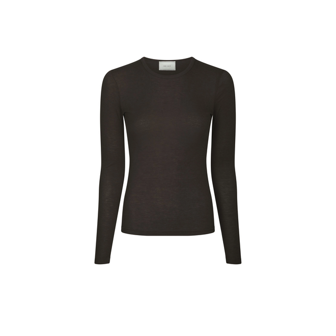 Nella Rib Blouse - Dark Brown