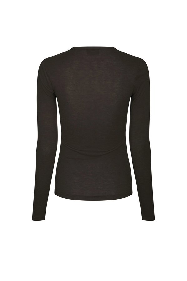 Nella Rib Blouse - Dark Brown