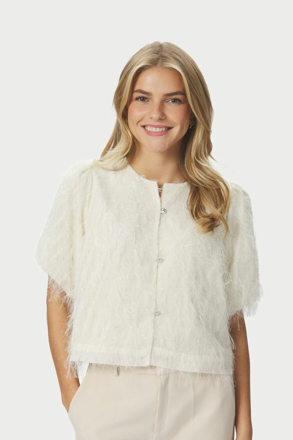 Aisa Frilly Blouse - Creme