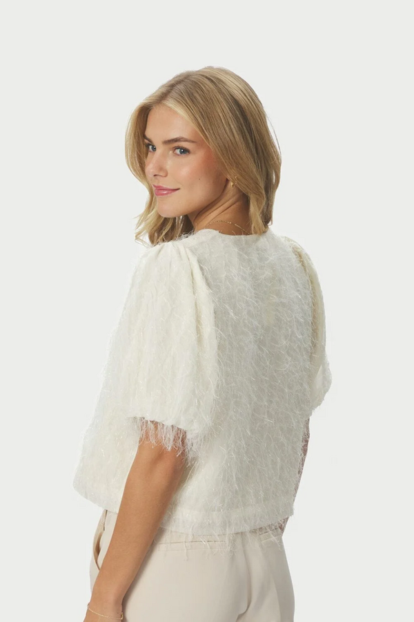 Aisa Frilly Blouse - Creme