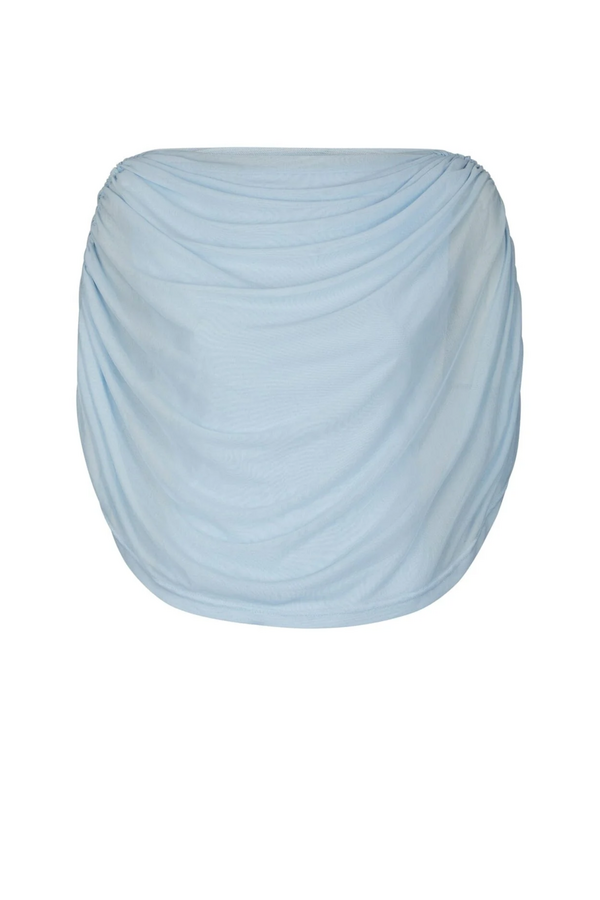 Cottuna Drapy Mesh Top - Light Blue