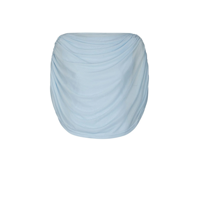 Cottuna Drapy Mesh Top - Light Blue