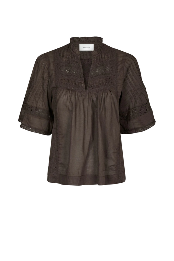 Siama Voile Blouse - Dark Brown