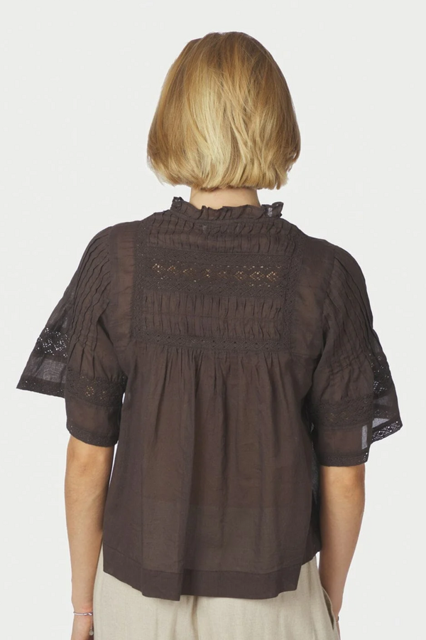 Siama Voile Blouse - Dark Brown