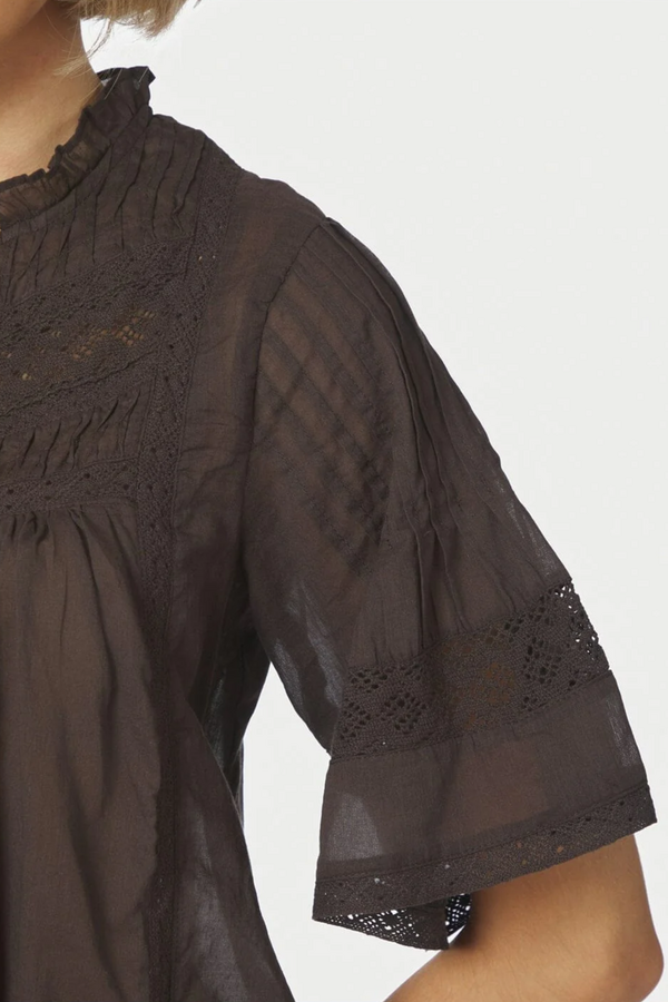 Siama Voile Blouse - Dark Brown