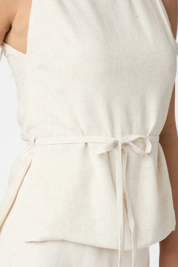 Nassa Linen Top - Natural