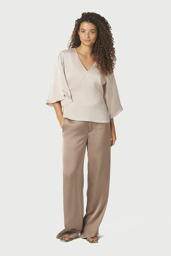 Emmet Heavy Sateen Pants - Dark Taupe