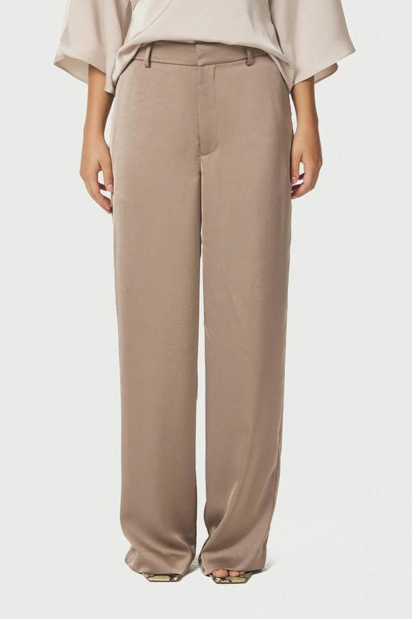 Emmet Heavy Sateen Pants - Dark Taupe