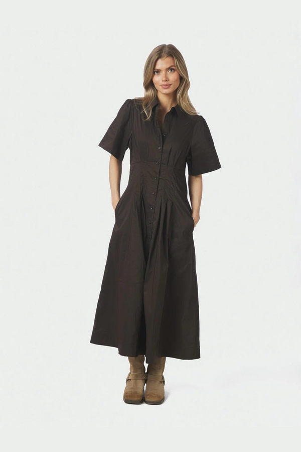 Baia Poplin Dress - Chocolate Brown
