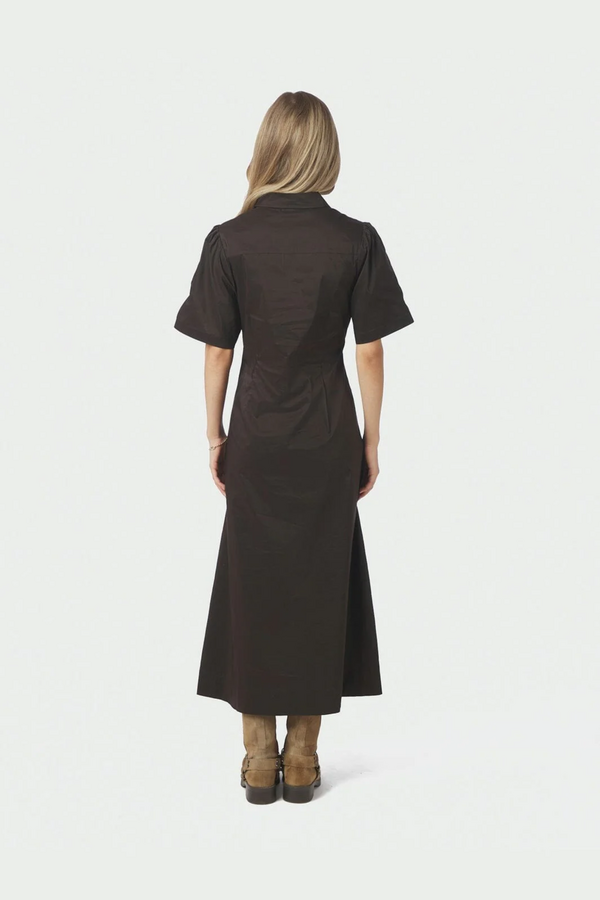 Baia Poplin Dress - Chocolate Brown