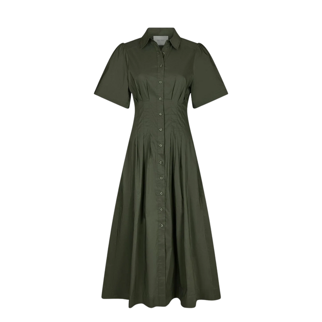 Baia Poplin Dress - Army