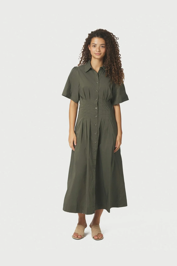 Baia Poplin Dress - Army