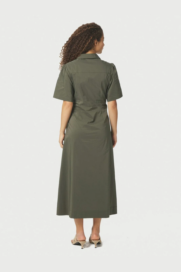 Baia Poplin Dress - Army