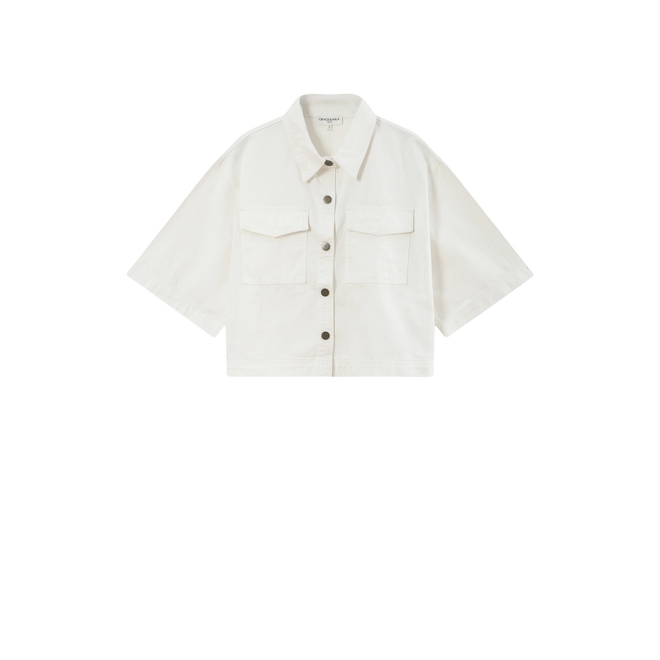 Vita Oversized Denim Shirt - White