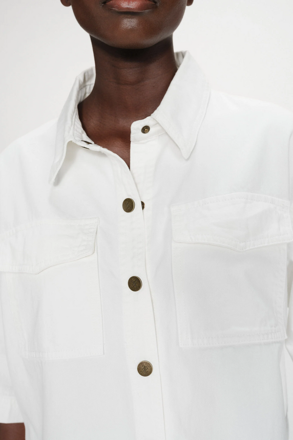 Vita Oversized Denim Shirt - White