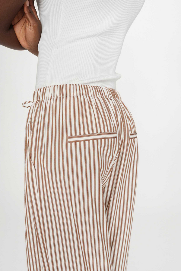 Volute Striped Pants - Mocha
