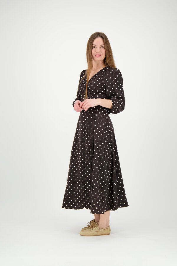 Malinga Dot Dress - Dark Brown
