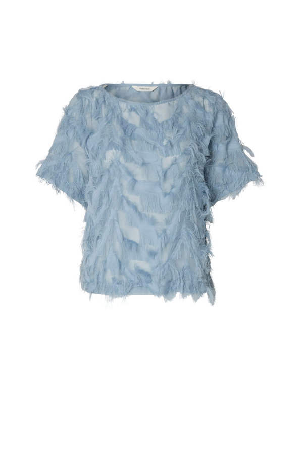 Myline Boat Neck Top - Dusty Blue