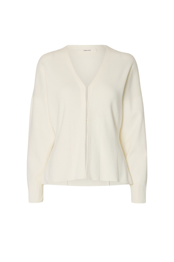 Anemone LS Knit Waisted Cardigan - Egret