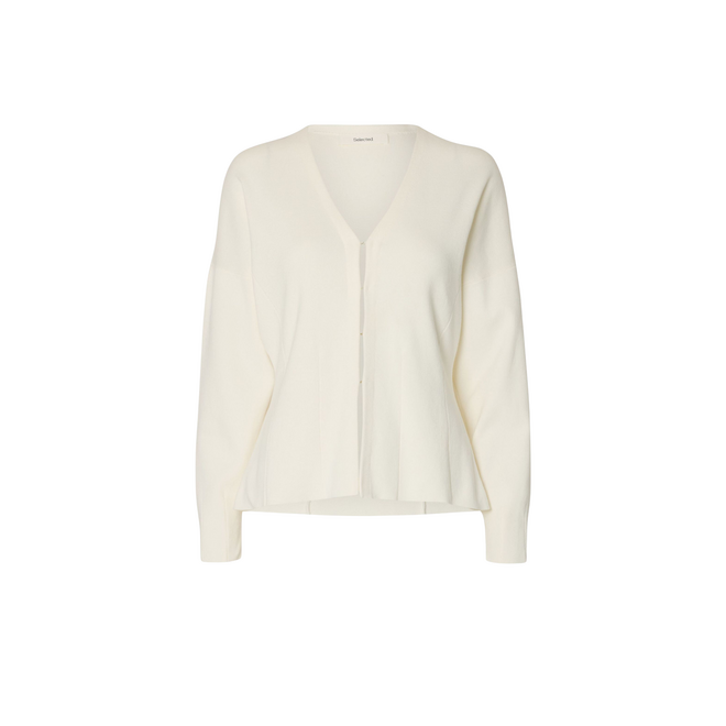 Anemone LS Knit Waisted Cardigan - Egret