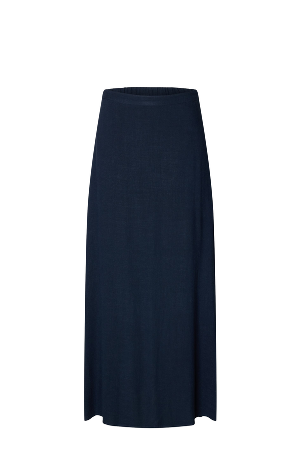Viva Ankle Linen Blend Skirt - Dark Sapphire