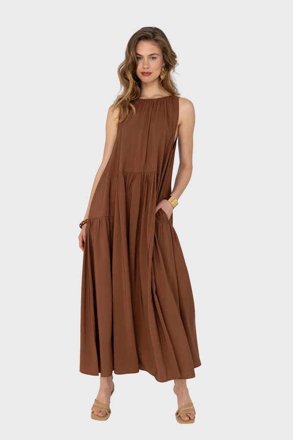 Maxi Jurk - Chocolat Solid