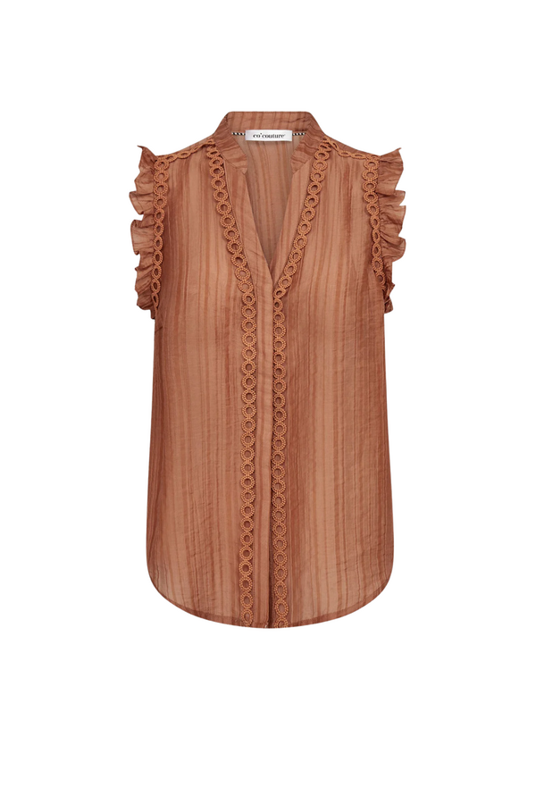 Reggie Frill Top - Camel