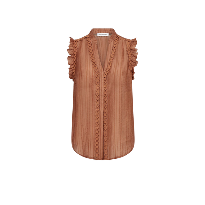 Reggie Frill Top - Camel