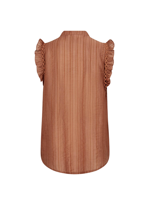 Reggie Frill Top - Camel