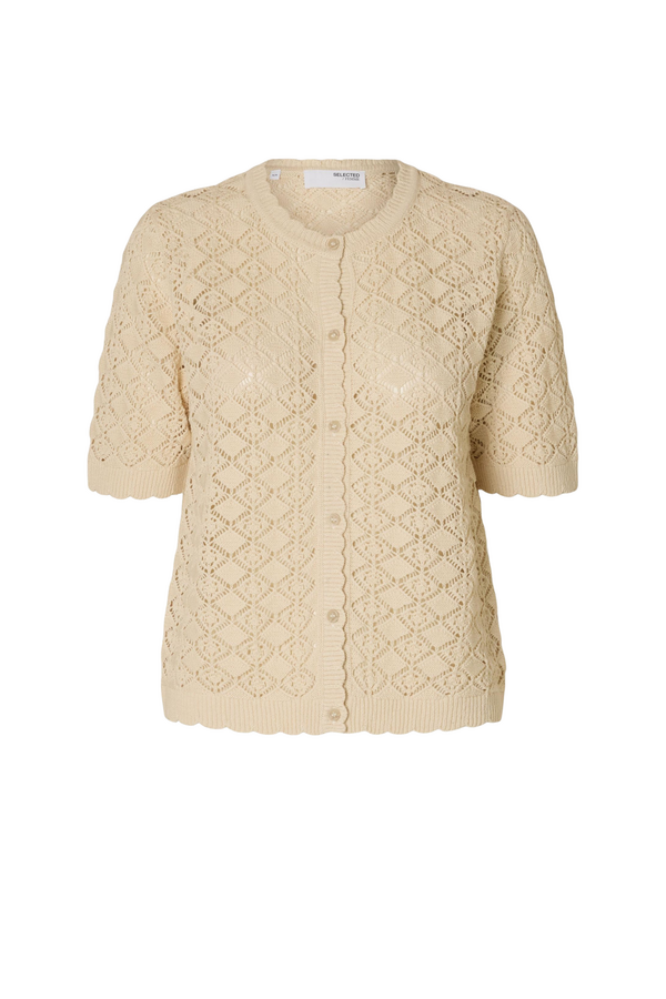 Mattis 2/4 Linen Blend Cardigan - Birch