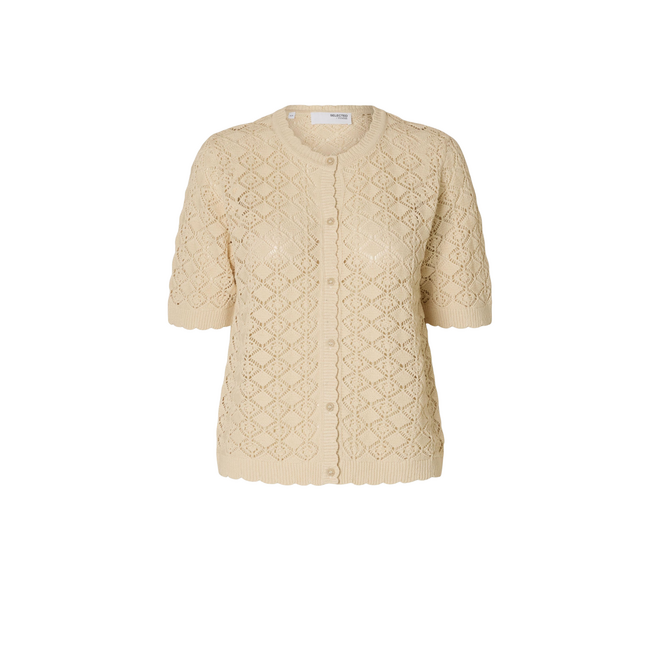Mattis 2/4 Linen Blend Cardigan - Birch
