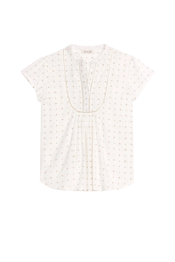 Rita Short Sleeve Top - Ecru/Multi