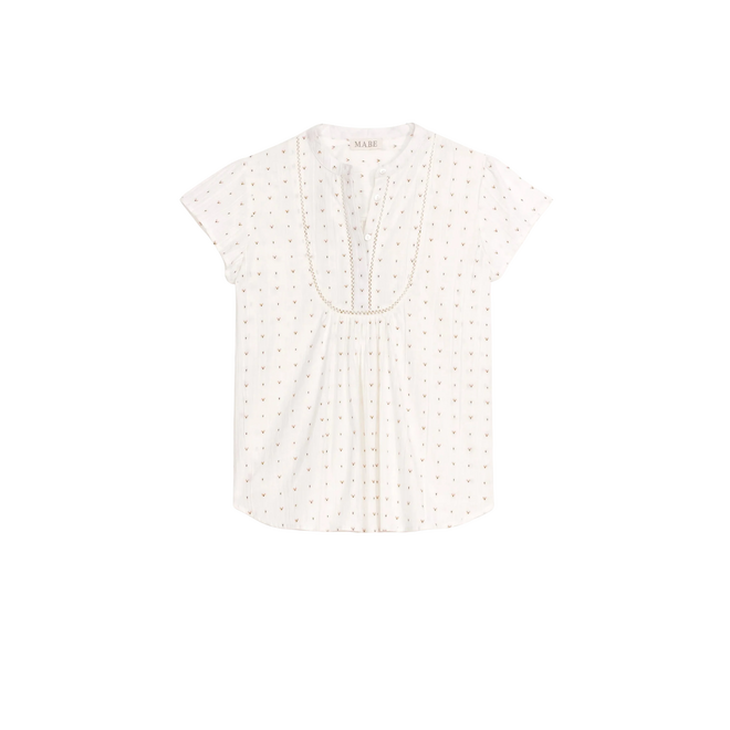 Rita Short Sleeve Top - Ecru/Multi