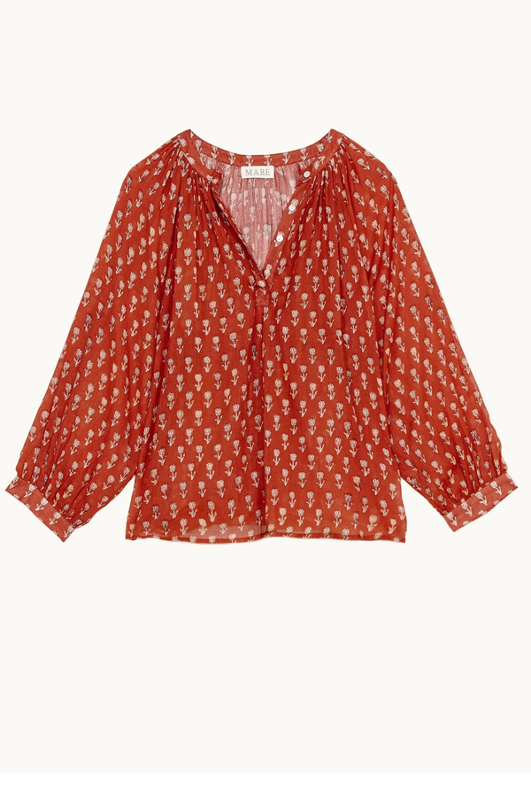 Ari Long Sleeve Top - Rust