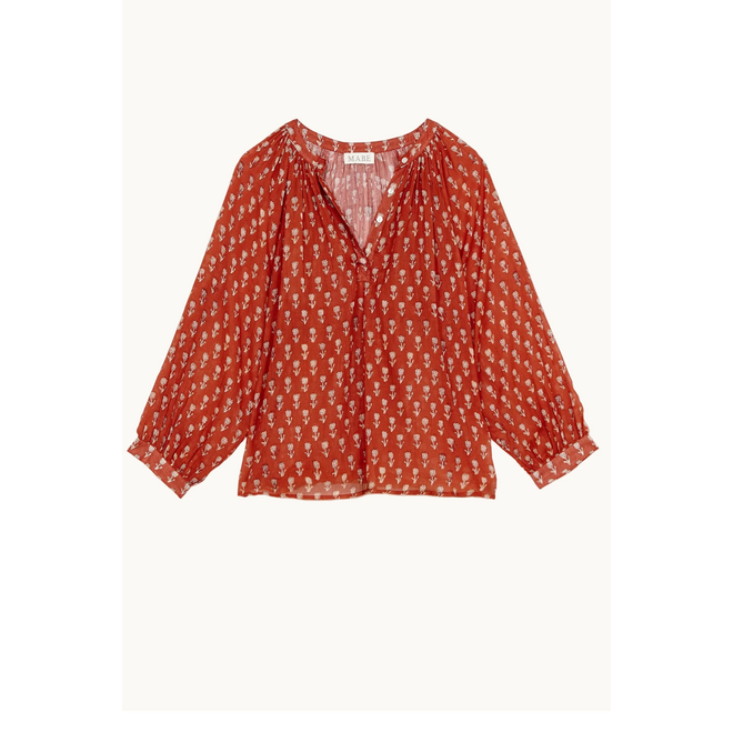 Ari Long Sleeve Top - Rust