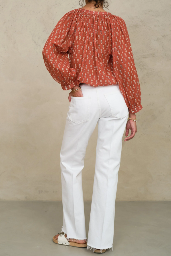 Ari Long Sleeve Top - Rust