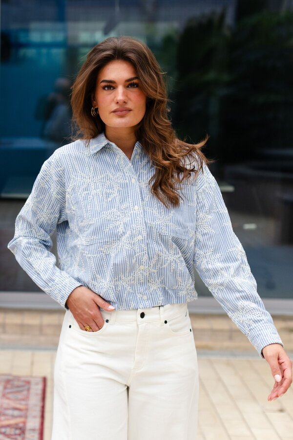 Femila Blouse - Light Denim Stripe
