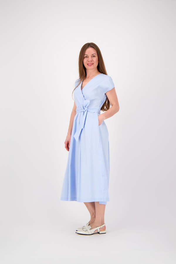 Poplin Long Dress - Light Blue