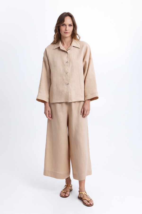 Linen Blouse - Beige