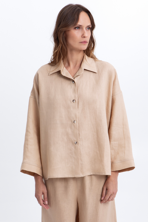 Linen Blouse - Beige