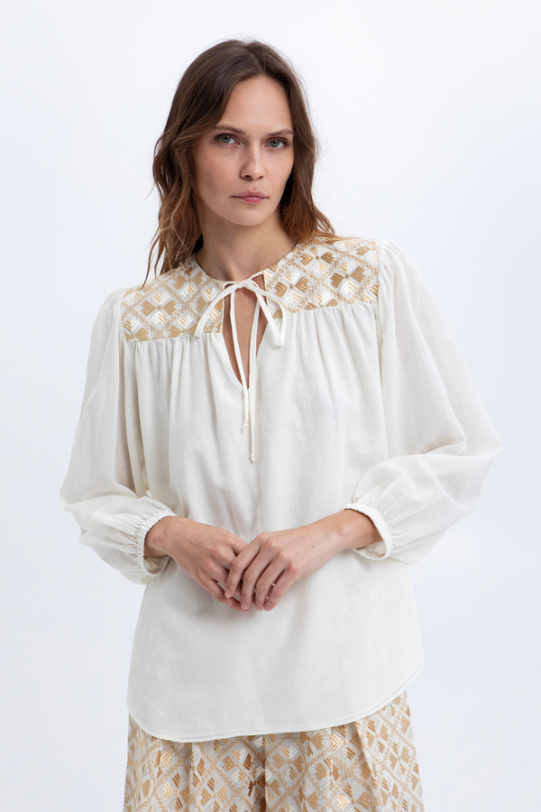 Blouse - Natural/ Gold Champagne