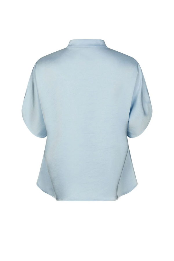 Anelle Heavy Sateen Blouse - Light Blue