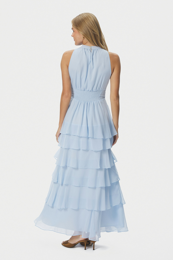 Marli Solid Chiffon Dress - Light Blue