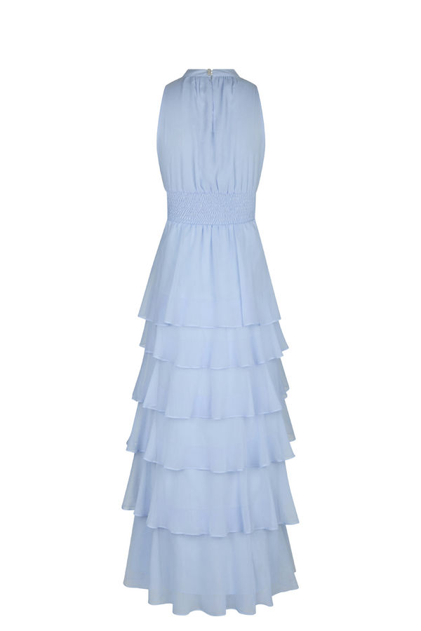 Marli Solid Chiffon Dress - Light Blue