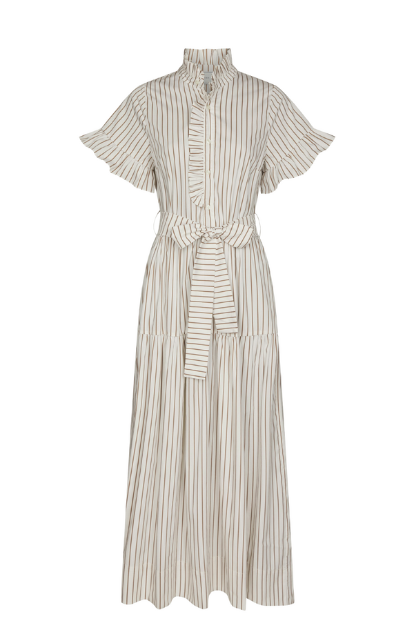 Nellie Wide Stripe Dress - Ivory