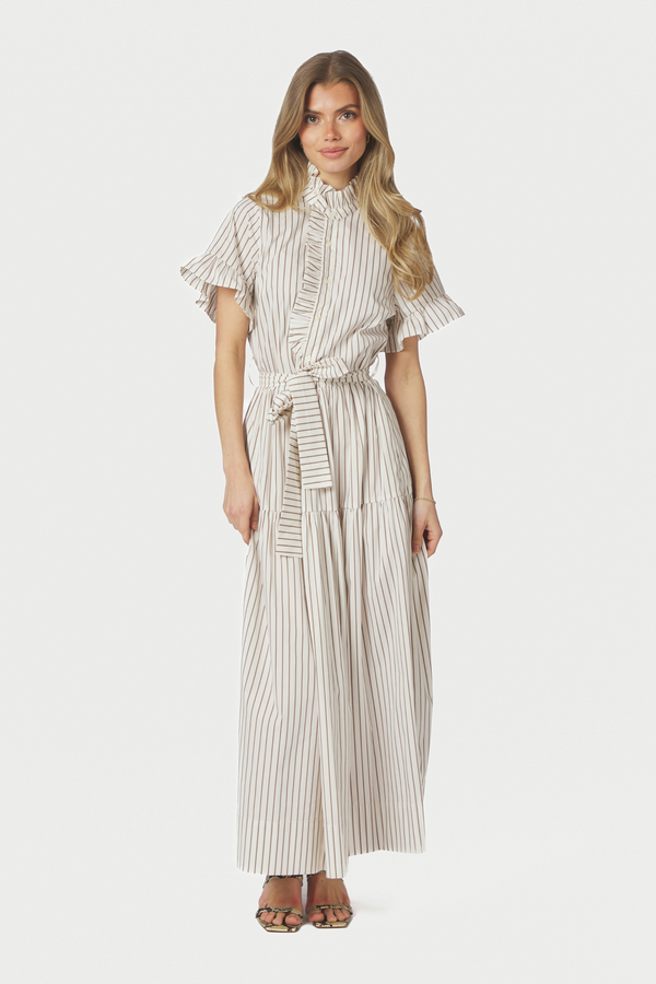Nellie Wide Stripe Dress - Ivory